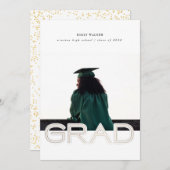 Carte photo de Faire-part de graduation de script  (Devant / Derrière)