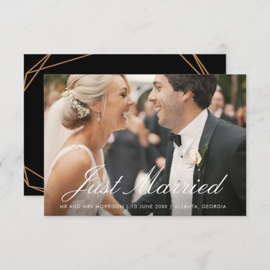 carte photo de faire-part de mariage de script bla (Devant / Derrière)