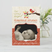 Carte photo de Faire-part de naissance d'automne (Debout devant)