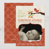 Carte photo de Faire-part de naissance d'automne (Devant / Derrière)