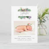 Carte photo de Faire-part de naissance de couleur  (Debout devant)