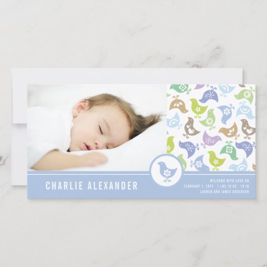 Carte photo de Faire-part de naissance de garçon R (Devant)