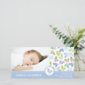 Carte photo de Faire-part de naissance de garçon R (Debout devant)