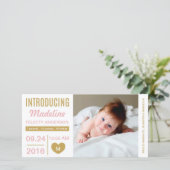 Carte photo de Faire-part de naissance doux (Debout devant)