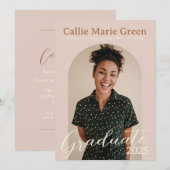 Carte photo de Faire-part moderne Boho Graduation (Devant / Derrière)