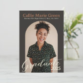 Carte photo de Faire-part moderne Boho Graduation (Debout devant)