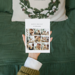 Carte Photo de famille de collage moderne Joyeux Fêtes