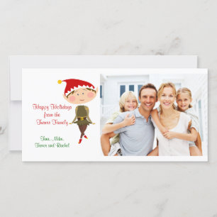 Carte photo de famille d'Elf de Noël