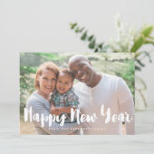 Carte photo de famille moderne Bonne année (Debout devant)