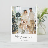 Carte Photo de famille moderne | Joyeux Noël (Debout devant)