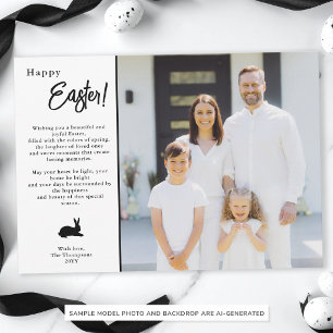 Carte Photo de famille moderne minimaliste noir et blanc