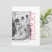 Carte Photo de famille moderne | Rouge Joyeux Noël  (Debout devant)