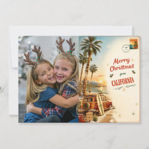 Carte Photo de famille personnalisé de Noël en Californi
