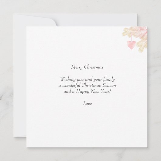 Carte Photo de famille personnalisée et flocons de neige (Dos)