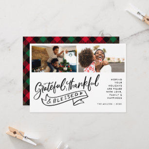 Carte Photo de famille religieuse bénie Noël