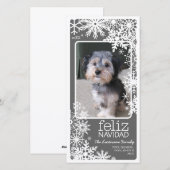 Carte photo de Feliz Navidad : Laissez lui neiger (Devant / Derrière)