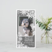 Carte photo de Feliz Navidad : Laissez lui neiger (Debout devant)