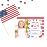 Carte photo de fête d'anniversaire 2 ans Stars and