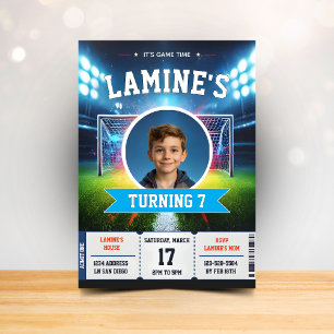 Carte photo de fête d'anniversaire de football