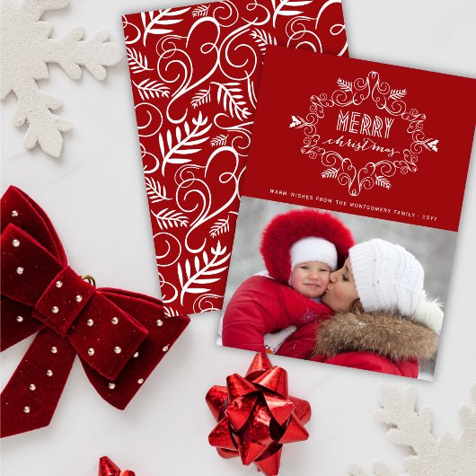 Carte photo de fête de vacances de feuillage de