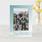 Carte Photo de Fête des pères heureuse Blue Ombre (Fleur jaune)