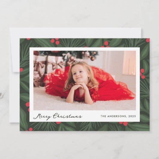 Carte Photo de Fêtes de Noël Baies (Devant)