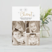 Carte photo de feux d'artifice d'or de bonne année (Debout devant)