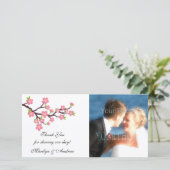 Carte photo de fleurs de cerisier rose (Debout devant)