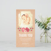 Carte photo de fleurs de Merci de bébé de Papier (Debout devant)