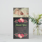 Carte photo de fleurs de Merci de bébé de tableau (Debout devant)