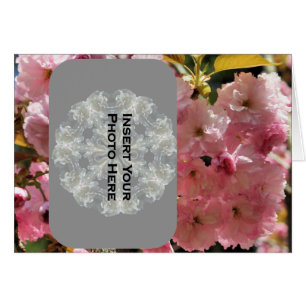 Carte photo de fleurs de printemps rose