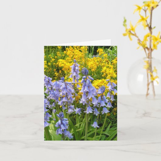 Carte photo de fleurs printanières de jacinthe des bois  (Fleur jaune)