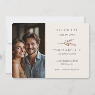 Carte Photo de fleurs sauvages élégantes lavande, rose e