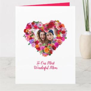 Carte Photo de frères et sœurs personnalisée Roses pour