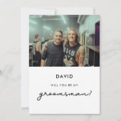 Carte photo de garçon d'honneur Simple Will you be (Devant)