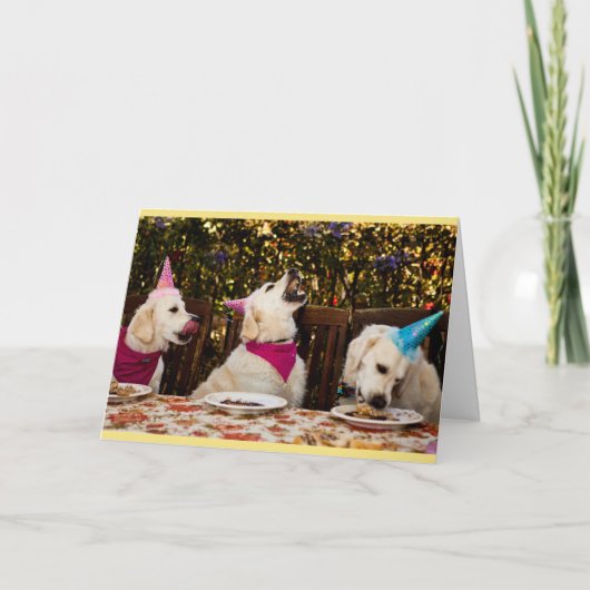 Carte photo de golden retriever de joyeux (Devant)
