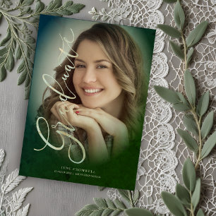 Carte Photo de graduado moderno con un guión elegante de