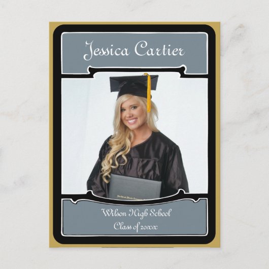 Carte photo de graduation vintage (Devant)