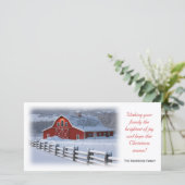 Carte photo de grange d'hiver (Debout devant)