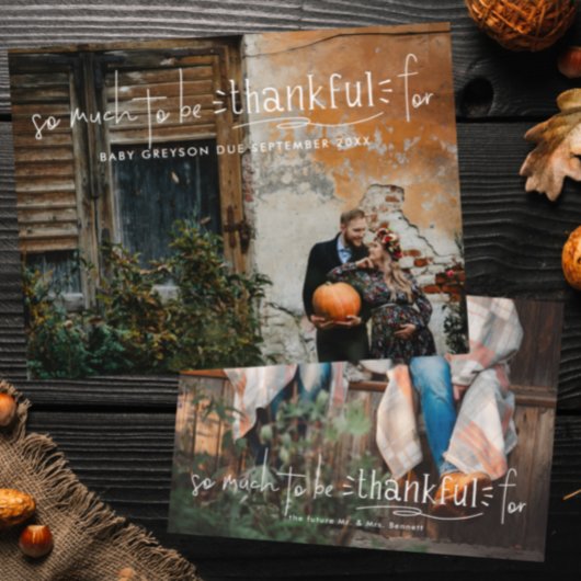 Carte photo de grossesse de Thanksgiving