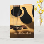Carte Photo de guitare acoustique, Joyeux papa d'anniver (Fleur jaune)