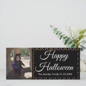 Carte photo de Halloween avec bordure orange viole (Debout devant)