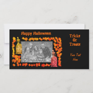 Carte photo de Halloween Skeleton Tombstone