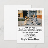 Carte Photo de jour de la mère de chien personnalisée mo (Devant / Derrière)