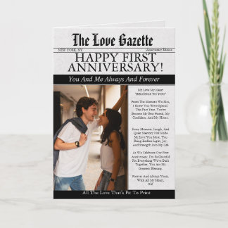 Carte Photo de journal d'anniversaire de mariage