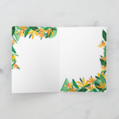 Carte Photo de joyeux anniversaire floral tropical (Intérieur)