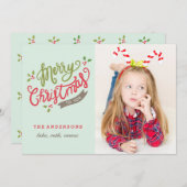 Carte photo de Joyeux Noël/adorable/mignon (Devant / Derrière)