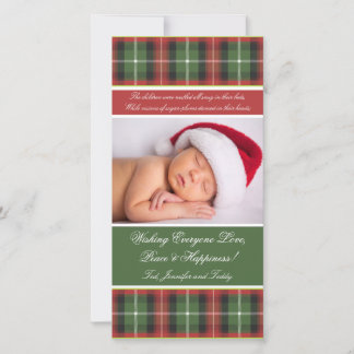 Carte photo de la carte de Noël - Plaid
