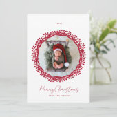 Carte photo de la couronne de baies de Noël (Debout devant)