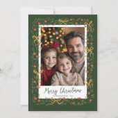 Carte photo de la couronne et des vaches de Noël (Devant)